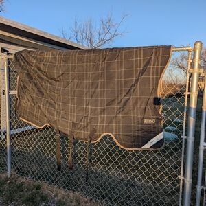 84" 250g Rhino Plaid Horse Turnout Blanket - Blue/Gray